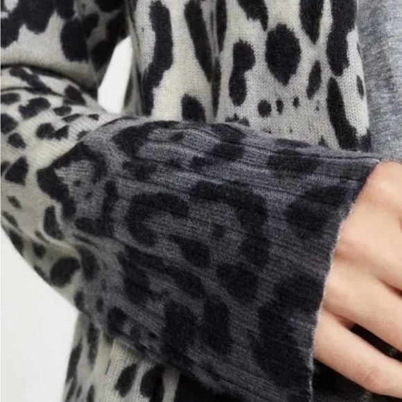 360Cashmere Leopard Print Ombre Cardigan M - Picture 2 of 6